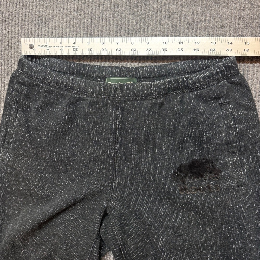 Roots Salt & Pepper Sweatpants Womens Medium Gray Black Logo Jogger Lounge - Picture 6 of 10